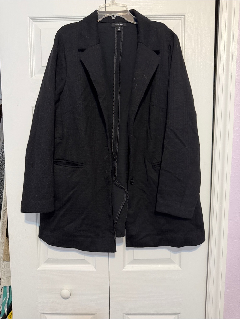 torrid Black Longline Relaxed Open Blazer
